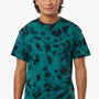 Colortone Mens Crystal Wash Short Sleeve Crewneck T-Shirt - Crystal Jade Green - New