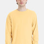 ComfortWash By Hanes Mens Long Sleeve Crewneck T-Shirt - Summer Squash Yellow