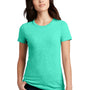 District Womens Perfect Blend Short Sleeve Crewneck T-Shirt - Heather Aqua Green