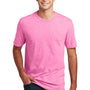 District Mens Perfect Blend Short Sleeve Crewneck T-Shirt - Heather Awareness Pink