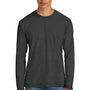 District Mens Perfect Weight Long Sleeve Crewneck T-Shirt - Heather Charcoal Grey
