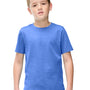 District Youth Perfect Blend CVC Short Sleeve Crewneck T-Shirt - Heather Royal Blue