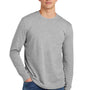 District Mens Perfect Blend CVC Long Sleeve Crewneck T-Shirt - Heather Light Grey