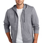 District Mens Full Zip Hooded Sweatshirt Hoodie w/ Pockets - Heather Dark Grey