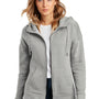 District Womens Perfect Weight Fleece Full Zip Hooded Sweatshirt Hoodie w/ Pockets - Heather Steel Grey