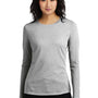 District Womens Perfect Blend CVC Long Sleeve Crewneck T-Shirt - Heather Light Grey