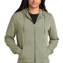 District Mens Perfect Tri Fleece Full Zip Hooded Sweatshirt Hoodie w/ Pockets - Military Green Frost