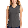 District Womens Perfect Sleeveless Hooded T-Shirt Hoodie - Heather Charcoal Grey - Closeout