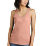 District Womens Perfect Blend CVC V-Neck Tank Top - Heather Nostalgia Rose