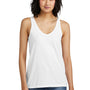 District Womens Perfect Blend CVC V-Neck Tank Top - White