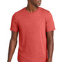 District Mens Perfect Weight CVC Short Sleeve Crewneck T-Shirt - Heather Geranium Red