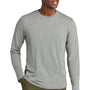 District Mens Perfect Weight CVC Long Sleeve Crewneck T-Shirt - Heather Light Grey