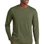 District Mens Perfect Weight CVC Long Sleeve Crewneck T-Shirt - Heather Military Green