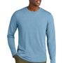 District Mens Perfect Weight CVC Long Sleeve Crewneck T-Shirt - Heather Tundra Blue