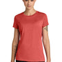 District Womens Perfect Weight CVC Short Sleeve Crewneck T-Shirt - Heather Geranium Red