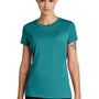 District Womens Perfect Weight CVC Short Sleeve Crewneck T-Shirt - Heathered Teal Blue