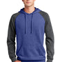 District Mens Fleece Hooded Sweatshirt Hoodie w/ Pouch Pocket - Heather Deep Royal Blue/Grey