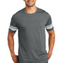 District Mens Game Short Sleeve Crewneck T-Shirt - Heather Charcoal Grey/White - Closeout