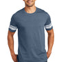 District Mens Game Short Sleeve Crewneck T-Shirt - Heather New Navy Blue/White - Closeout