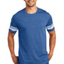 District Mens Game Short Sleeve Crewneck T-Shirt - Heather True Royal Blue/White - Closeout