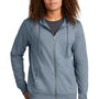 District Mens French Terry Full Zip Hooded Sweatshirt Hoodie w/ Pockets - Heather Flint Blue