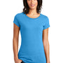 District Womens Very Important Short Sleeve Crewneck T-Shirt - Heather Bright Turquoise Blue - Closeout