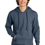 District Mens Very Important Fleece Hooded Sweatshirt Hoodie w/ Pouch Pocket - Heather Navy Blue