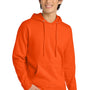 District Mens Very Important Fleece Hooded Sweatshirt Hoodie w/ Pouch Pocket - Safety Orange