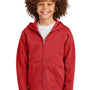 District Youth V.I.T. Fleece Full Zip Hooded Sweatshirt Hoodie w/ Pockets - Classic Red