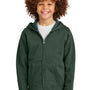 District Youth V.I.T. Fleece Full Zip Hooded Sweatshirt Hoodie w/ Pockets - Forest Green