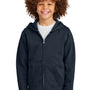 District Youth V.I.T. Fleece Full Zip Hooded Sweatshirt Hoodie w/ Pockets - New Navy Blue