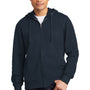 District Mens Very Important Fleece Full Zip Hooded Sweatshirt Hoodie w/ Pockets - New Navy Blue