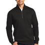 District Mens Very Important 1/4 Zip Sweatshirt w/ Pouch Pocket - Black