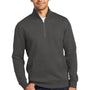 District Mens Very Important 1/4 Zip Sweatshirt w/ Pouch Pocket - Charcoal Grey