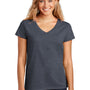 District Womens Re-Tee Short Sleeve V-Neck T-Shirt - Heather Navy Blue