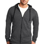 District Mens The Concert Fleece Full Zip Hooded Sweatshirt Hoodie w/ Pockets - Heather Charcoal Grey