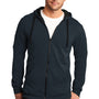 District Mens The Concert Fleece Full Zip Hooded Sweatshirt Hoodie w/ Pockets - New Navy Blue