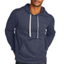 District Mens Re-Fleece Hooded Sweatshirt Hoodie w/ Pouch Pocket - Heather Navy Blue
