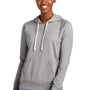 District Womens Re-Fleece Hooded Sweatshirt Hoodie w/ Pouch Pocket - Heather Light Grey