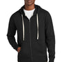 District Mens Re-Fleece Full Zip Hooded Sweatshirt Hoodie w/ Pockets - Black