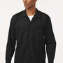 Dickies Mens Industrial Wrinkle Resistant Long Sleeve Button Down Work Shirt w/ Double Pockets - Black