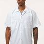Dickies Mens Industrial Wrinkle Resistant Short Sleeve Button Down Work Shirt w/ Double Pockets - White