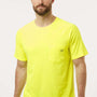 Dickies Mens Performance Moisture Wicking Short Sleeve Crewneck T-Shirt w/ Pocket - Bright Yellow