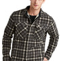 Eddie Bauer Mens Woodland Snap Front Shirt Jacket w/ Double Pockets - Steel Grey/Bone