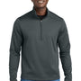 Eddie Bauer Mens Smooth Fleece 1/4 Zip Sweatshirt - Iron Gate Grey
