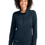 Eddie Bauer Womens Smooth Fleece 1/4 Zip Sweatshirt - River Navy Blue