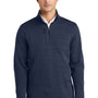 Eddie Bauer Mens Pill Resistant Fleece 1/4 Zip Jacket - Heather River Navy Blue