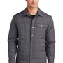 Eddie Bauer Mens Water Resistant Button Down Shirt Jacket - Heather Charcoal Grey