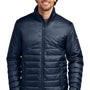 Eddie Bauer Mens Water Resistant Quilted Full Zip Jacket - River Navy Blue
