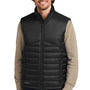 Eddie Bauer Mens Water Resistant Quilted Full Zip Vest - Deep Black